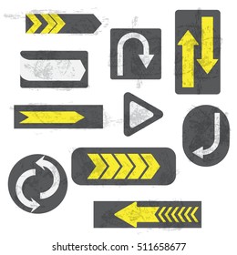 Grunge arrows. Vector illustration of grunge arrow.
