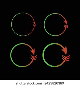 Conjunto de vectores de flechas de borrón, logotipo de flecha abstracta vector, icono aislado. Logotipo de punto, abstracto web, dirección, logotipo de triángulos geométricos