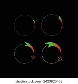 Conjunto de vectores de flechas de borrón, logotipo de flecha abstracta vector, icono aislado. Logotipo de punto, abstracto web, dirección, logotipo de triángulos geométricos