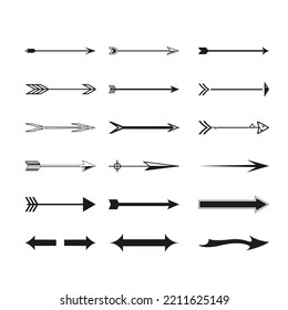Grunge arrows vector set . Grunge Sketch arrow. Freehand colorful Lines. Dynamic arrow signs. Editable vector stroke