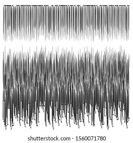 Grunge art abstract vector design element, vertical lines, isolated on white, monochrome background, random shape