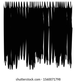 Grunge art abstract vector design element, vertical lines, isolated on white, monochrome background, random shape
