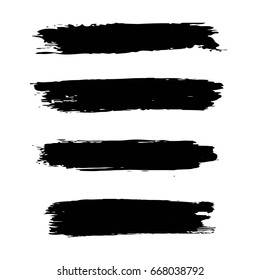 grunge artistic brush strokes set in black