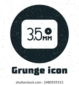 Grunge Audio jack icon isolated on white background. Audio cable for connection sound equipment. Plug wire. Musical instrument. Monochrome vintage drawing. Vector