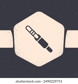 Grunge Audio jack icon isolated on grey background. Audio cable for connection sound equipment. Plug wire. Musical instrument. Monochrome vintage drawing. Vector