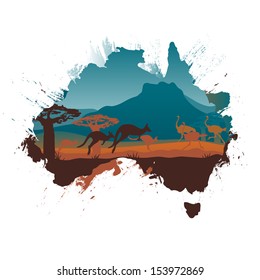 Grunge Australia travel design template