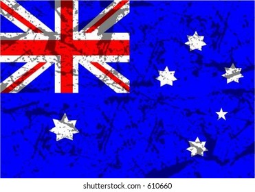 Grunge Australian flag - vector