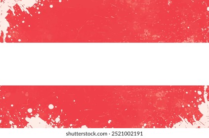 Grunge Austrian flag vector illustration. The national flag of Austria.