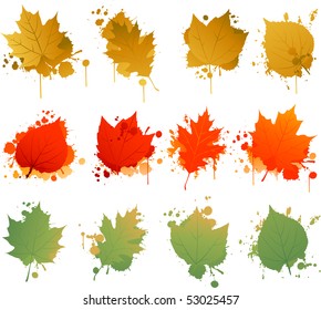 Grunge autumn leaf design