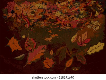 Grunge Autumn Texture with Rust Effect in Marsala tones