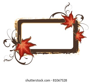 grunge autumn vector color frame