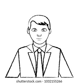 grunge avatar elegant man with shirt and hairstyle