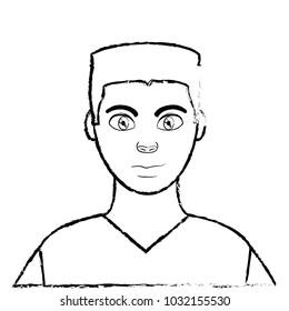 grunge avatar man with hairstyle design and shirt