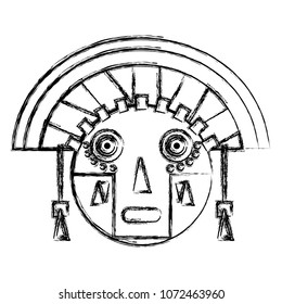grunge aztec indigenous sculpture traditional symbol
