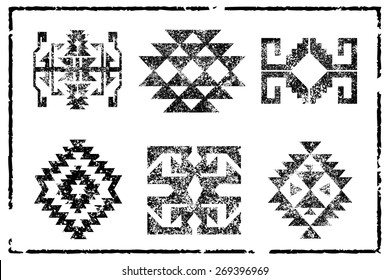 Grunge Aztec Navajo pattern illustration board