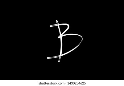 grunge b black and white alphabet letter suitable as a logo icon design for a company or business