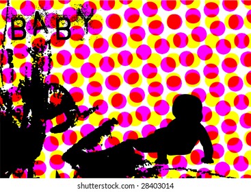 grunge baby vector