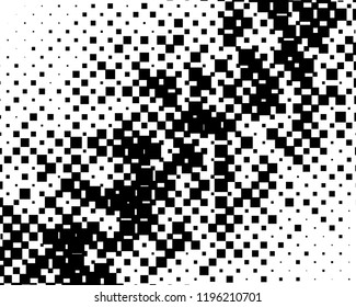 Grunge background Abstract geometric pattern with squares of different scales.. Design element for web banners, posters, cards, wallpapers, backdrops, panels Black and white color Vector illustration