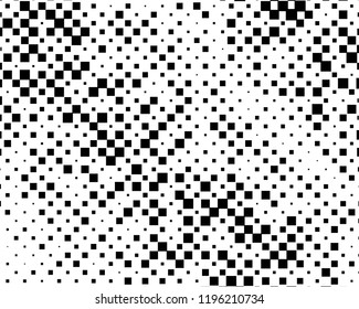 Grunge background Abstract geometric pattern with squares of different scales.. Design element for web banners, posters, cards, wallpapers, backdrops, panels Black and white color Vector illustration