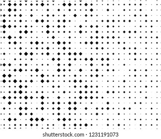 Grunge background Abstract geometric pattern with squares of different scales. Design element for web banners, posters, cards, wallpapers, backdrops, panels Black and white color Vector illustration