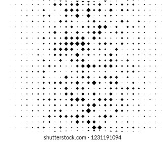 Grunge background Abstract geometric pattern with squares of different scales. Design element for web banners, posters, cards, wallpapers, backdrops, panels Black and white color Vector illustration