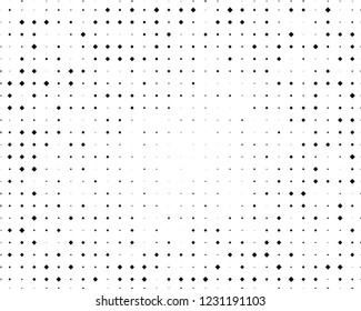 Grunge background Abstract geometric pattern with squares of different scales. Design element for web banners, posters, cards, wallpapers, backdrops, panels Black and white color Vector illustration