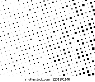 Grunge background Abstract geometric pattern with squares of different scales. Design element for web banners, posters, cards, wallpapers, backdrops, panels Black and white color Vector illustration