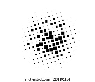 Grunge background Abstract geometric pattern with squares of different scales. Design element for web banners, posters, cards, wallpapers, backdrops, panels Black and white color Vector illustration