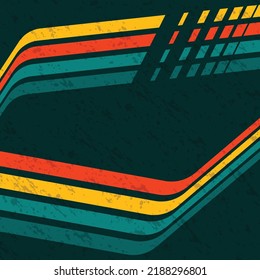 Grunge background with abstract lines silhouettes. Retro simple background with geometric wave lines