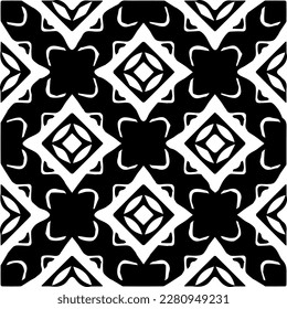 brüchiger Hintergrund mit abstrakten Formen. Schwarz-Weiß-Textur. Nahtlose, monochrome Wiederholung für Dekoration, Stoff, Stoff.