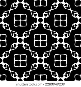 Grunge el fondo con formas abstractas. Textura en blanco y negro. Patrón de repetición monocromático sin inconvenientes para la decoración, la tela, la tela.