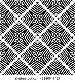 Grunge background with abstract shapes. Black and white texture. Seamless monochrome repeating pattern  for decor, fabric, cloth.