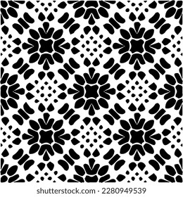 Grunge background with abstract shapes. Black and white texture. Seamless monochrome repeating pattern  for decor, fabric, cloth.