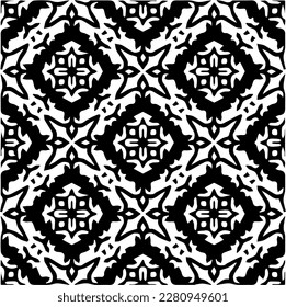 Grunge background with abstract shapes. Black and white texture. Seamless monochrome repeating pattern  for decor, fabric, cloth.