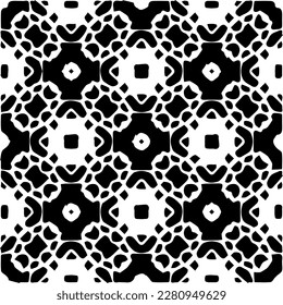 Grunge background with abstract shapes. Black and white texture. Seamless monochrome repeating pattern  for decor, fabric, cloth.