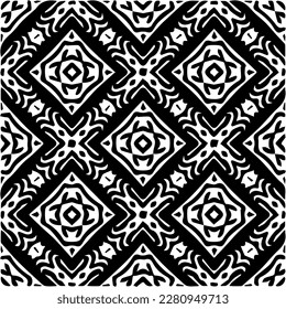 brüchiger Hintergrund mit abstrakten Formen. Schwarz-Weiß-Textur. Nahtlose, monochrome Wiederholung für Dekoration, Stoff, Stoff.