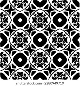 Grunge el fondo con formas abstractas. Textura en blanco y negro. Patrón de repetición monocromático sin inconvenientes para la decoración, la tela, la tela.
