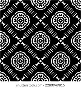 Grunge background with abstract shapes. Black and white texture. Seamless monochrome repeating pattern  for decor, fabric, cloth.