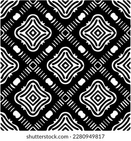 Grunge background with abstract shapes. Black and white texture. Seamless monochrome repeating pattern  for decor, fabric, cloth.