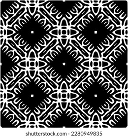 Grunge background with abstract shapes. Black and white texture. Seamless monochrome repeating pattern  for decor, fabric, cloth.