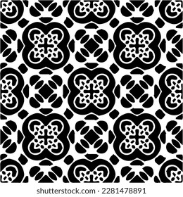  brüchiger Hintergrund mit abstrakten Formen. Schwarz-Weiß-Textur. Nahtlose, monochrome Wiederholung für Dekoration, Stoff, Stoff.