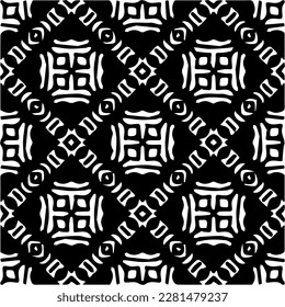  brüchiger Hintergrund mit abstrakten Formen. Schwarz-Weiß-Textur. Nahtlose, monochrome Wiederholung für Dekoration, Stoff, Stoff.