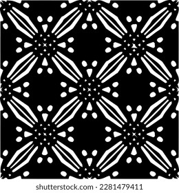  Grunge background with abstract shapes. Black and white texture. Seamless monochrome repeating pattern  for decor, fabric, cloth.