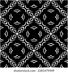  Grunge el fondo con formas abstractas. Textura en blanco y negro. Patrón de repetición monocromático sin inconvenientes para la decoración, la tela, la tela.