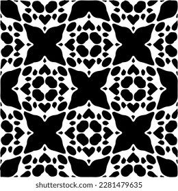  Grunge el fondo con formas abstractas. Textura en blanco y negro. Patrón de repetición monocromático sin inconvenientes para la decoración, la tela, la tela.