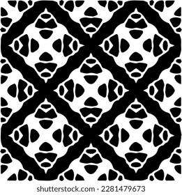  Grunge background with abstract shapes. Black and white texture. Seamless monochrome repeating pattern  for decor, fabric, cloth.