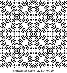 Grunge el fondo con formas abstractas. Textura en blanco y negro. Patrón de repetición monocromático sin inconvenientes para la decoración, la tela, la tela.