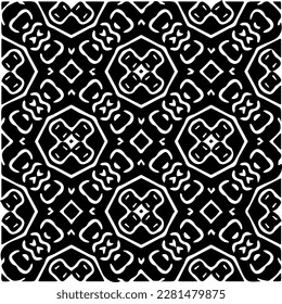 Grunge background with abstract shapes. Black and white texture. Seamless monochrome repeating pattern  for decor, fabric, cloth.