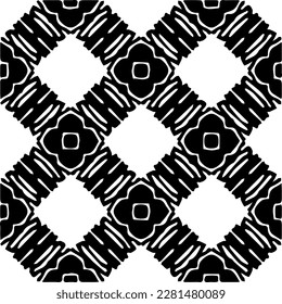  Grunge background with abstract shapes. Black and white texture. Seamless monochrome repeating pattern  for decor, fabric, cloth.