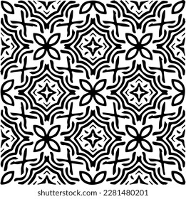  Grunge el fondo con formas abstractas. Textura en blanco y negro. Patrón de repetición monocromático sin inconvenientes para la decoración, la tela, la tela.